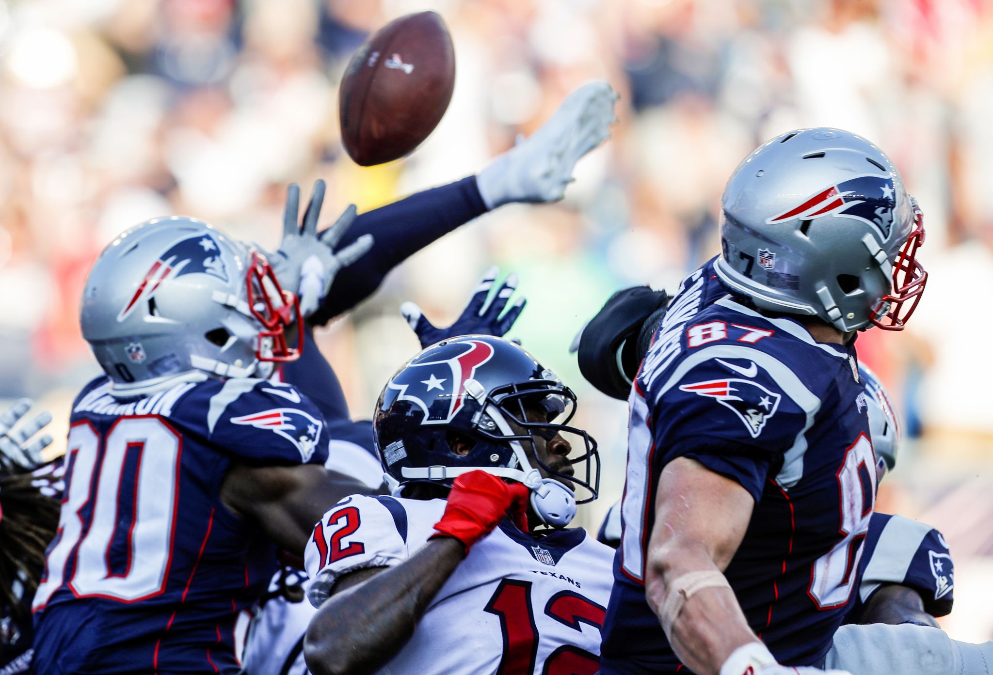 Jadeveon Clowney Beats Double Team to Sack Tom Brady, Patriots vs. Texans