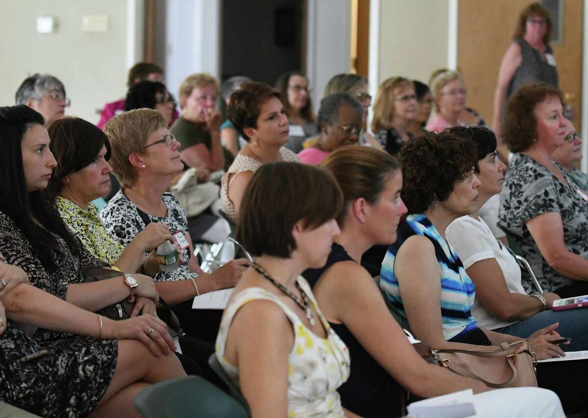 A meeting of 100 Women Who Care, Albany chapter at Delmar Reformed Church on Thursday Aug. 11, 2016 in Delmar, N.Y. (Michael P. Farrell/Times Union)