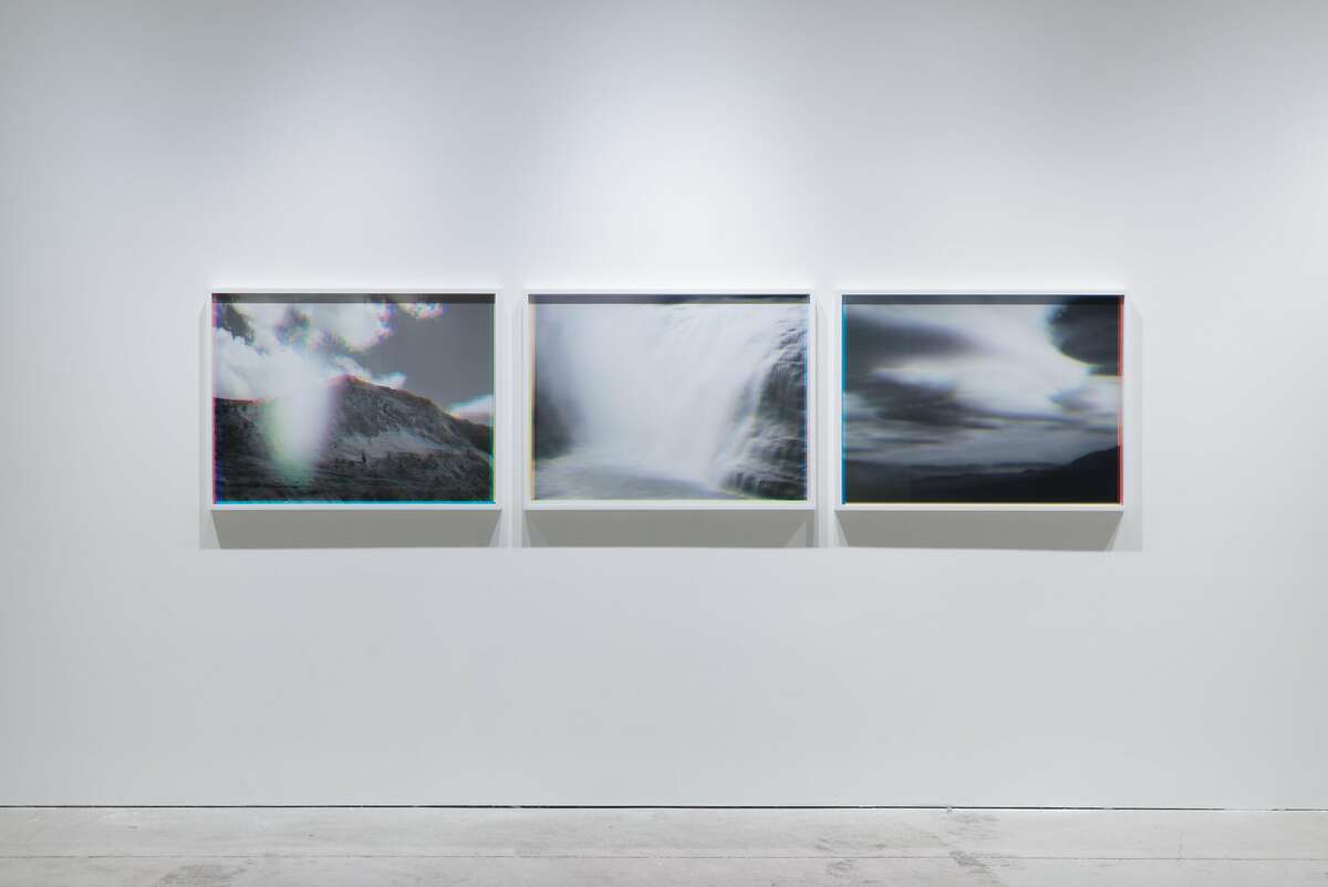 Sean McFarland, �Prismatic Mountain Flare," "Prismatic Waterfall" and "Prismatic Clouds" (all 2017)