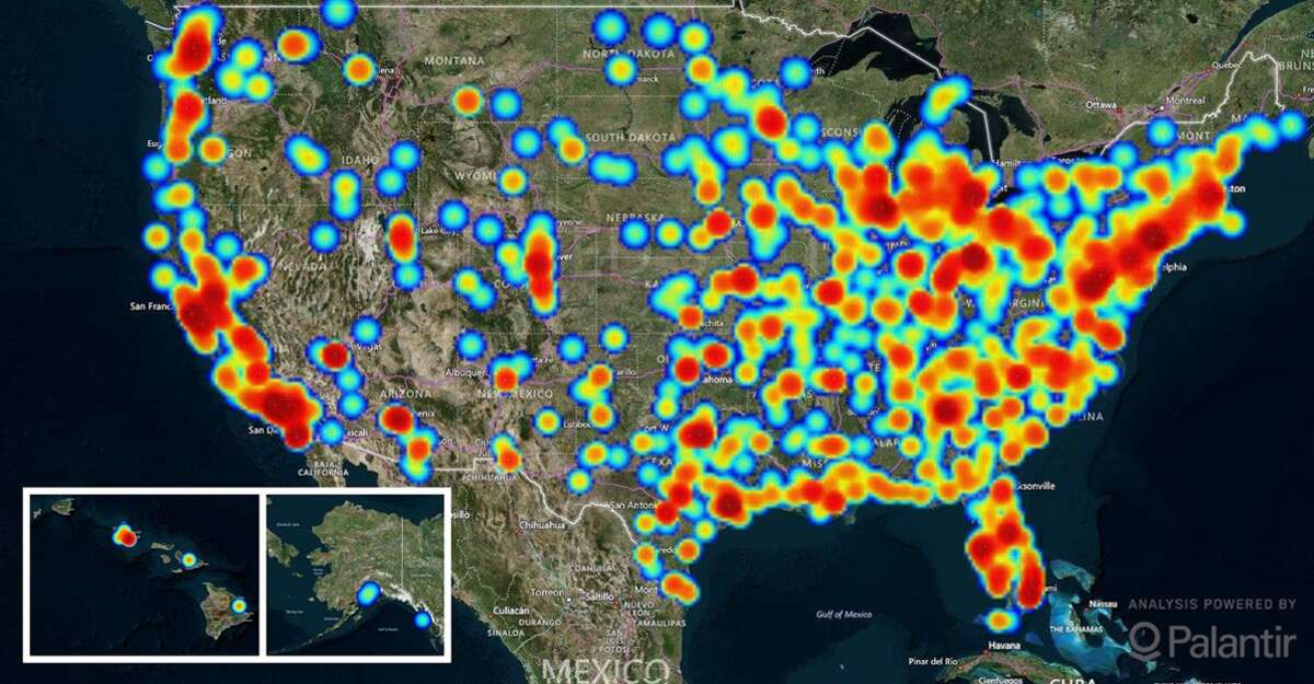 The heat map shown above reflects human trafficking cases reported to the National Human Trafficking Hotline. Human trafficking is the third largest crime industry in the world, generating an estimate of $150 billion annually.