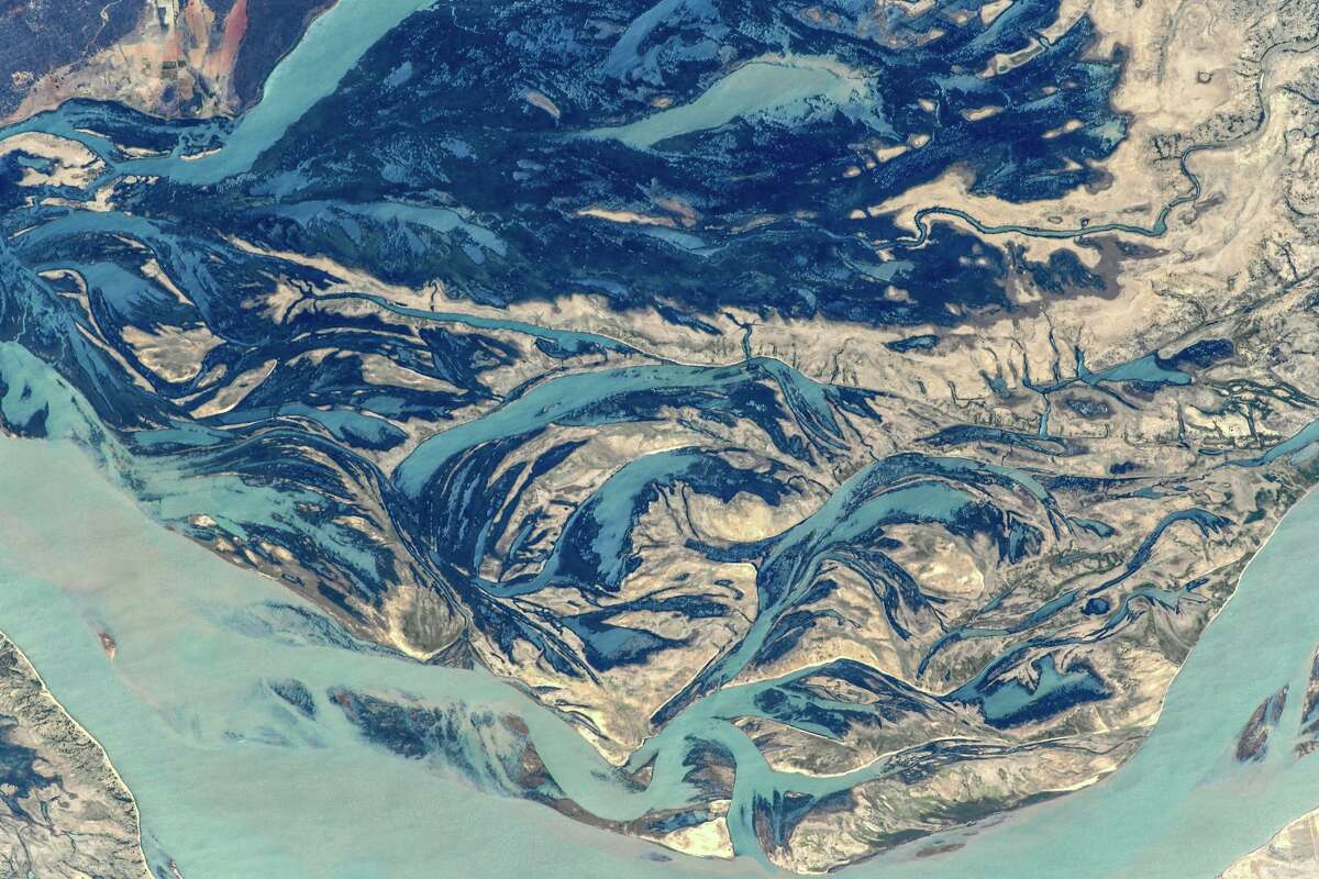 Original caption: A view of the Sao Francisco River from space.