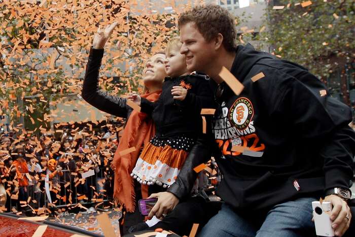 SFGATE - Giants pitcher Matt Cain, wife Chelsea and daughter