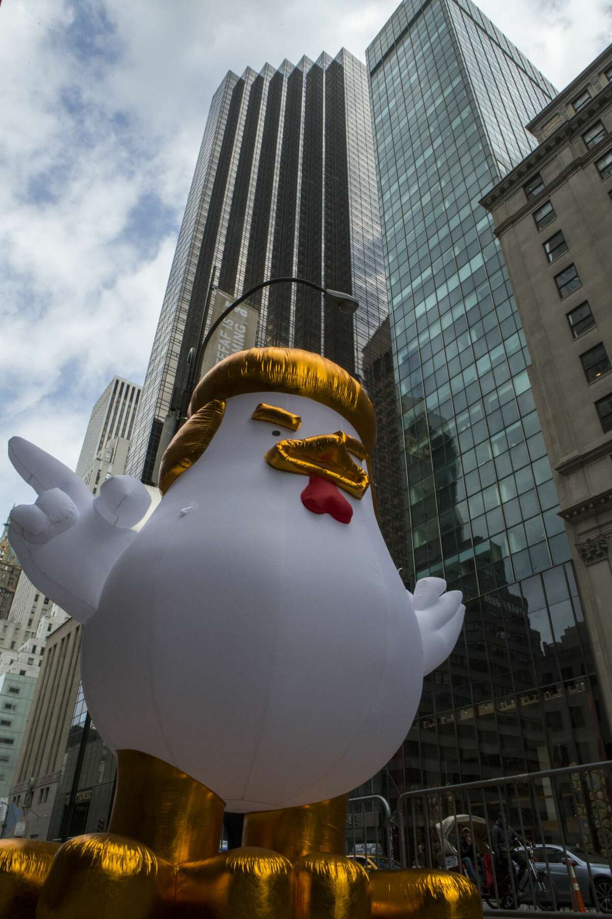 Giant Inflatable Trump Chicken Hits Houston Streets