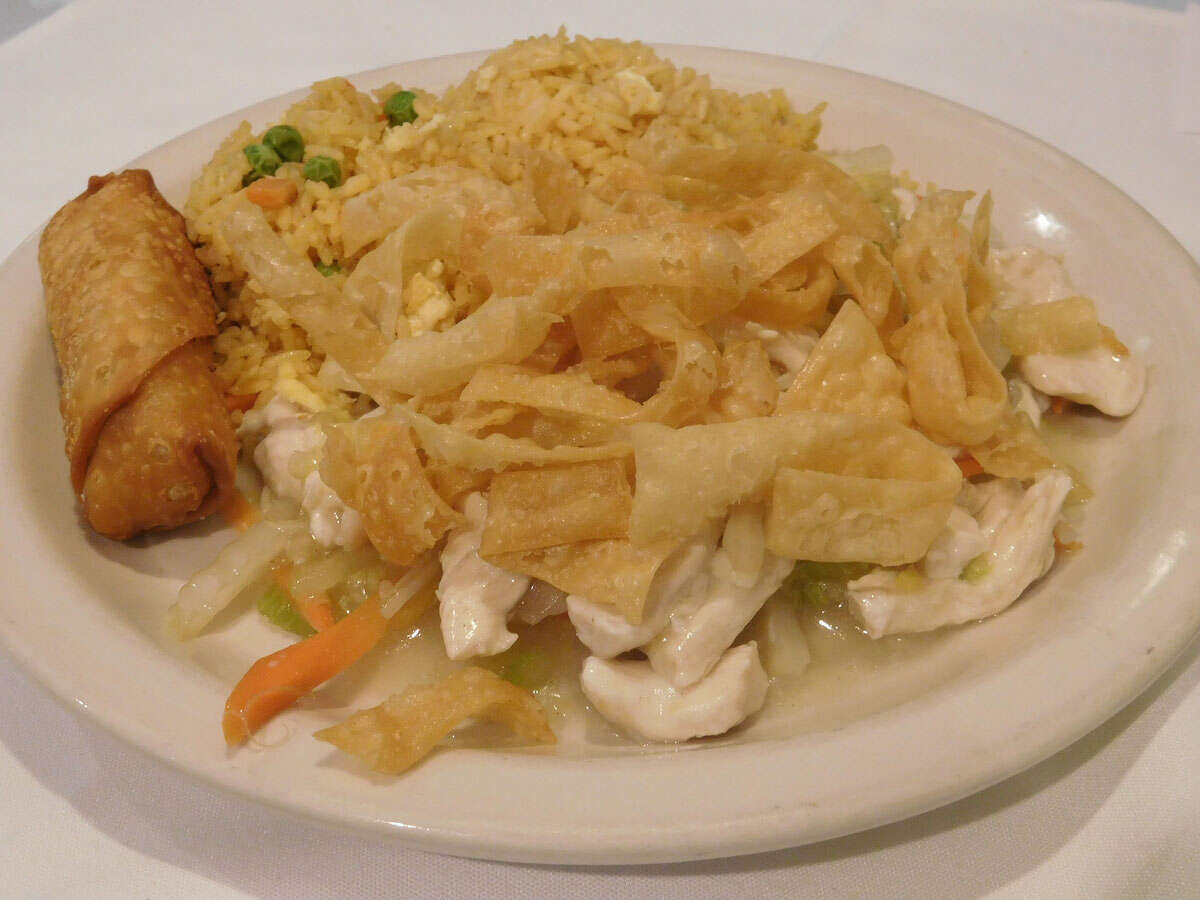 Chicken Chow Mein with crispy noodles, fried rice and egg roll. Take Out 210-521-4551 CLICK HERE!