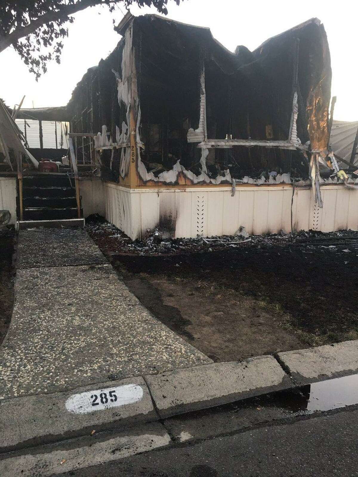A mobile home fire killed two people in San Leandro Thursday morning, fire officials said.