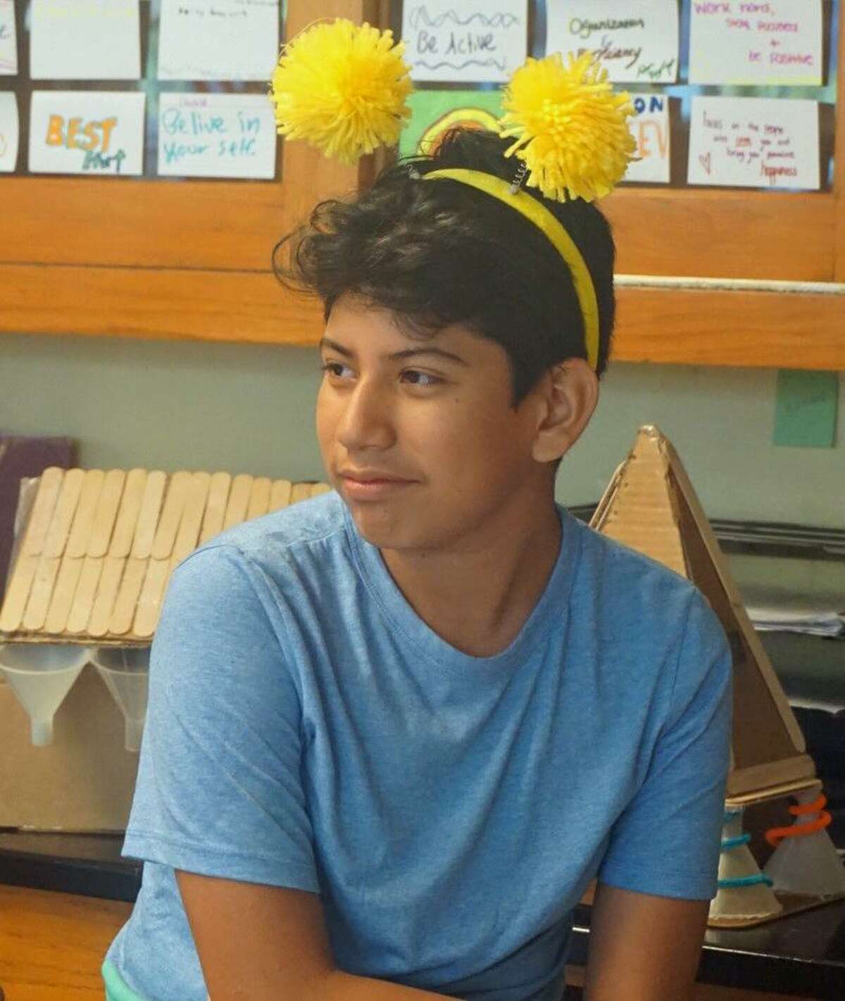 Eighth grader Leo Cruz-Zurita looks on as classmates participate in a morning of social and emotional learning activities at Western Middle School on Sept. 27.