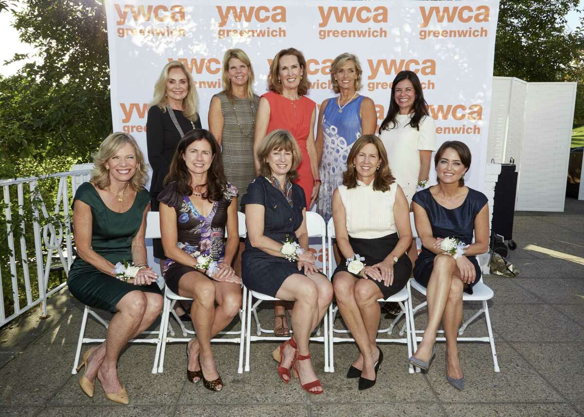 Winners of the YWCA's Spirit of Greenwich Award are, in back from left, Cathy Dann, Kim Augustine, Eileen Grasso, Laura Geffs and Jill Weiner. Up front, from left, Lynn Hagerbrant, Vicki Craver, Heidi Smith, Jenny Baldock and Wendy Stapleton Reyes.
