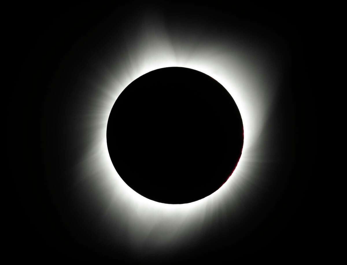 The moon covers the sun during a total eclipse Monday, Aug. 21, 2017, near Redmond, Ore. (AP Photo/Ted S. Warren)