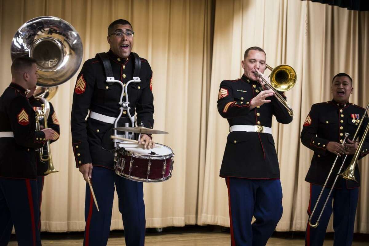 The Quantico Marine Corps Band will give two free concerts at the Klein Memorial Auditorium during a weekend of Columbus Day events in Bridgeport Oct. 6-8.