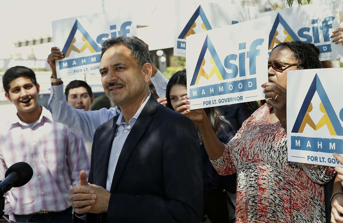 Asif Mahmood at a campaign appearance in 2018 in Los Angeles. Gov. Gavin Newsom nominated Mahmood to the regulatory Medical Board of California in 2019 and has allowed him to stay on for months past a deadline for the state Senate to confirm him.