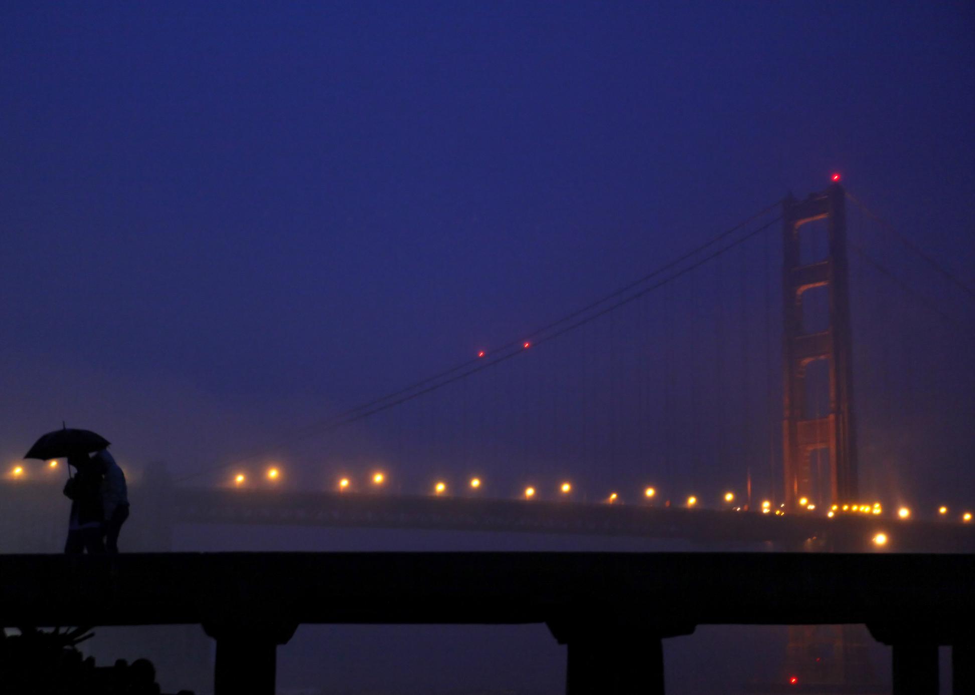 Ocean offers rare view of city at daybreak