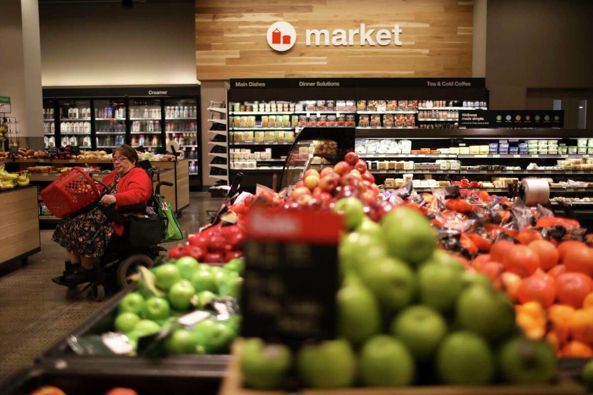 The refreshed grocery department skews towards grab and go food items.