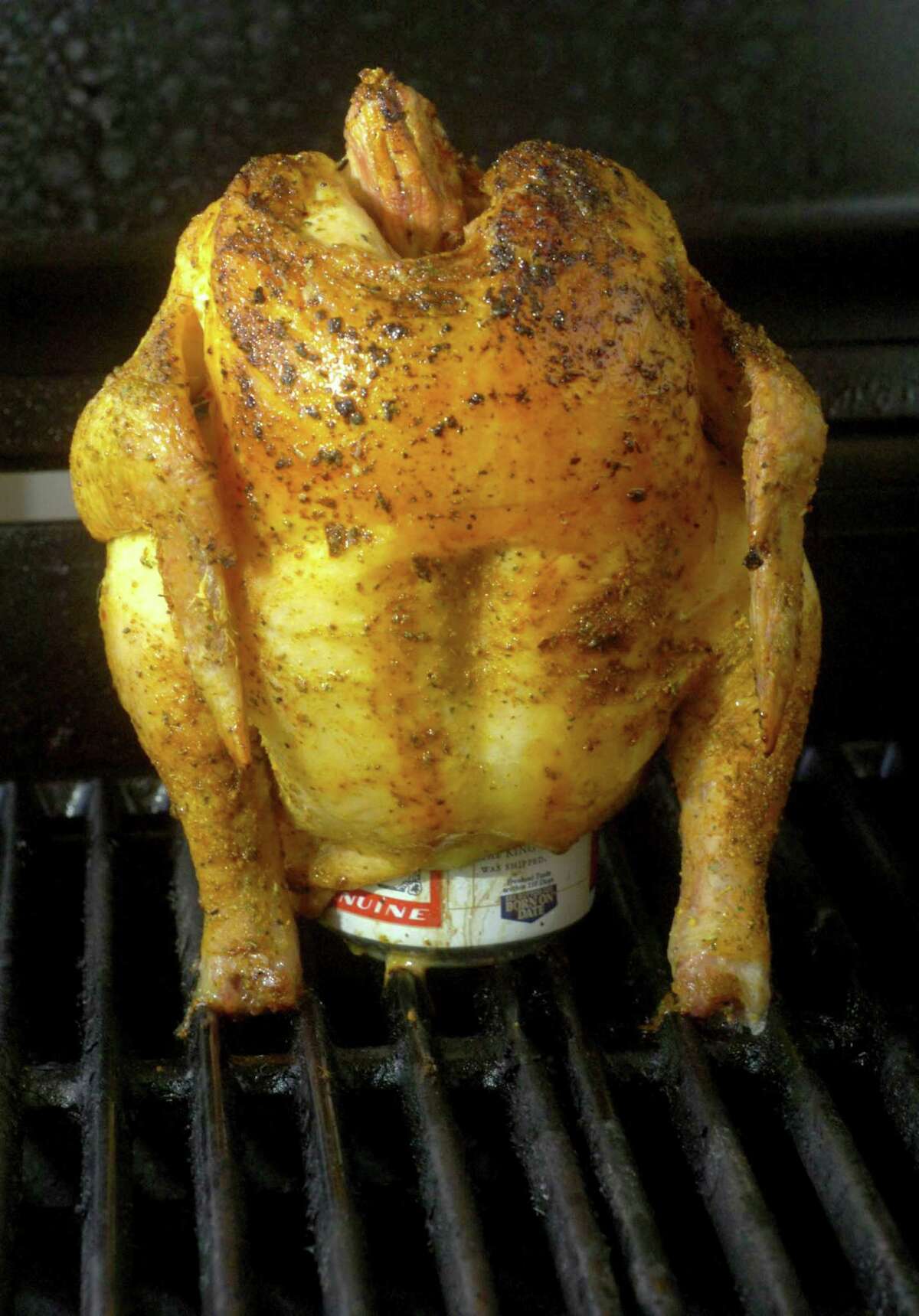 Beer can chicken roasted on the grill allows the heat to roast the bird evenly on all sides, but don’t expect to actually be able to taste the beer in the bird.