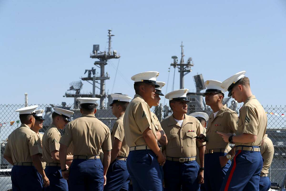 Marines, Sailors and Coast Guardsmen Tour NFL Headquarters