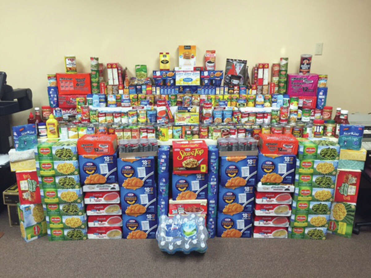 The results of Scheffel Boyle CPAs Edwardsville office's food drive collection.