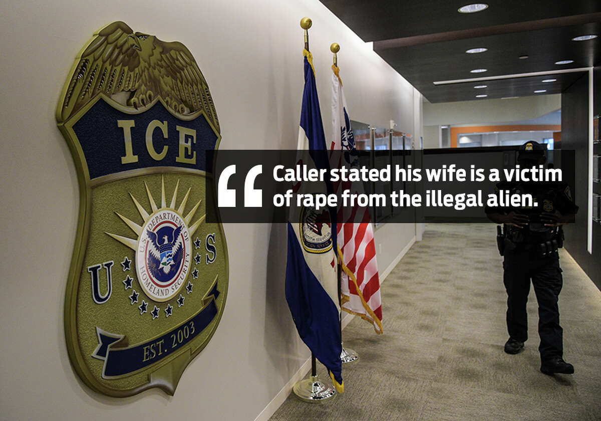 "Caller stated his wife is a victim of rape from the illegal alien. Caller requested to report the crime and requested victim services. Caller stated his wife was raped on 03/18/2015, and will be going to trial on 08/07/17." Records show what some San Antonians called into President Donald Trump's ICE victim's hotline.