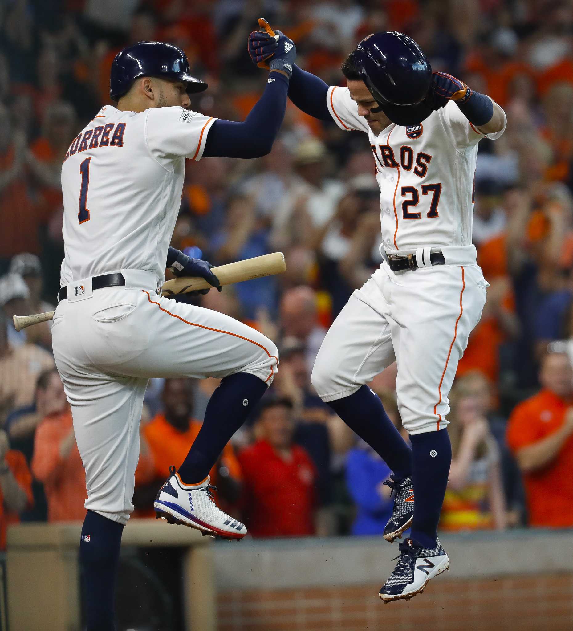 Jose Altuve, George Springer, HOU // GAME 2 ALDS Oct 6, 2017 v BOS