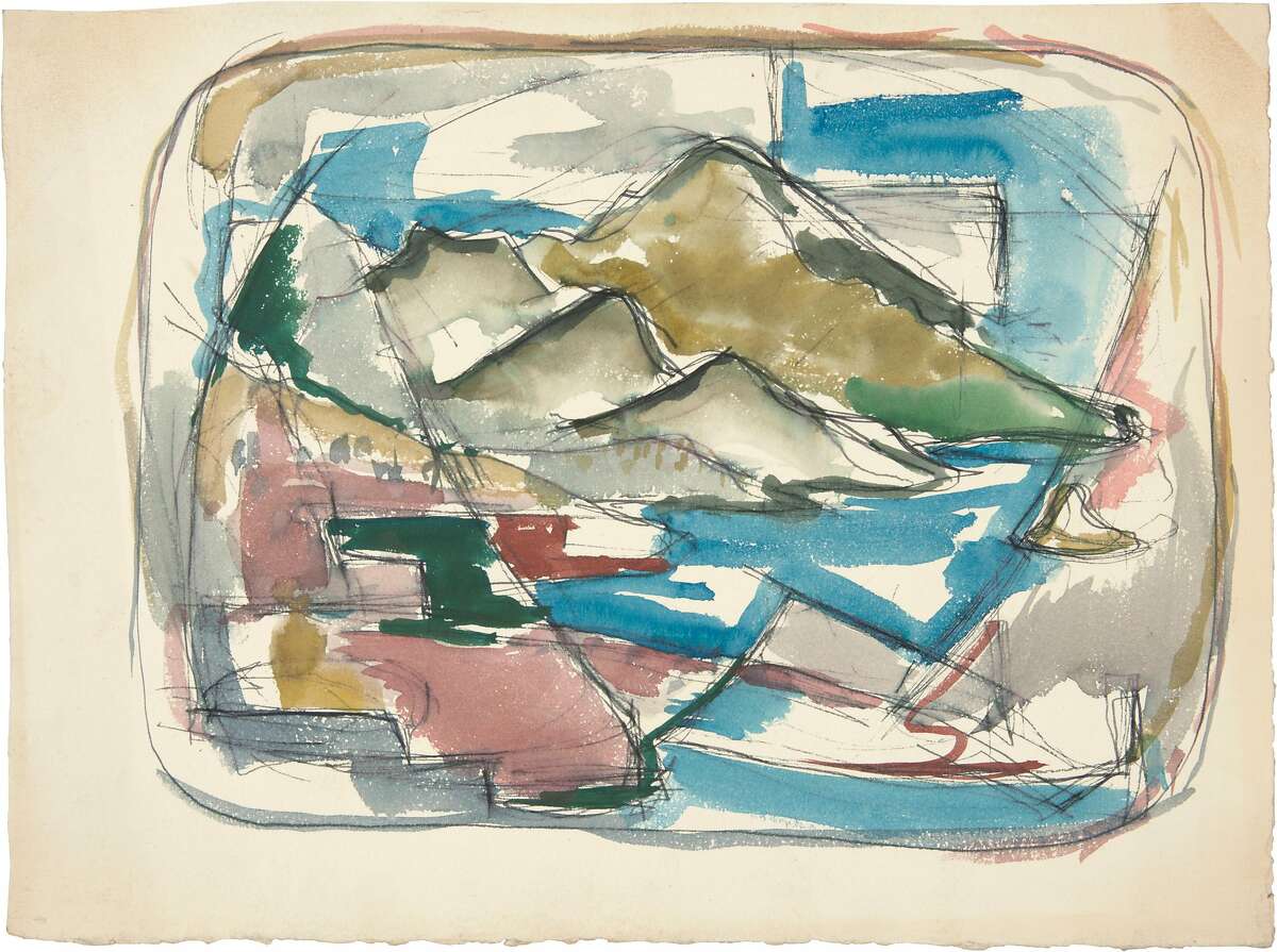 Richard Diebenkorn, Untitled (c. 1945), watercolor on paper mounted on cardboard