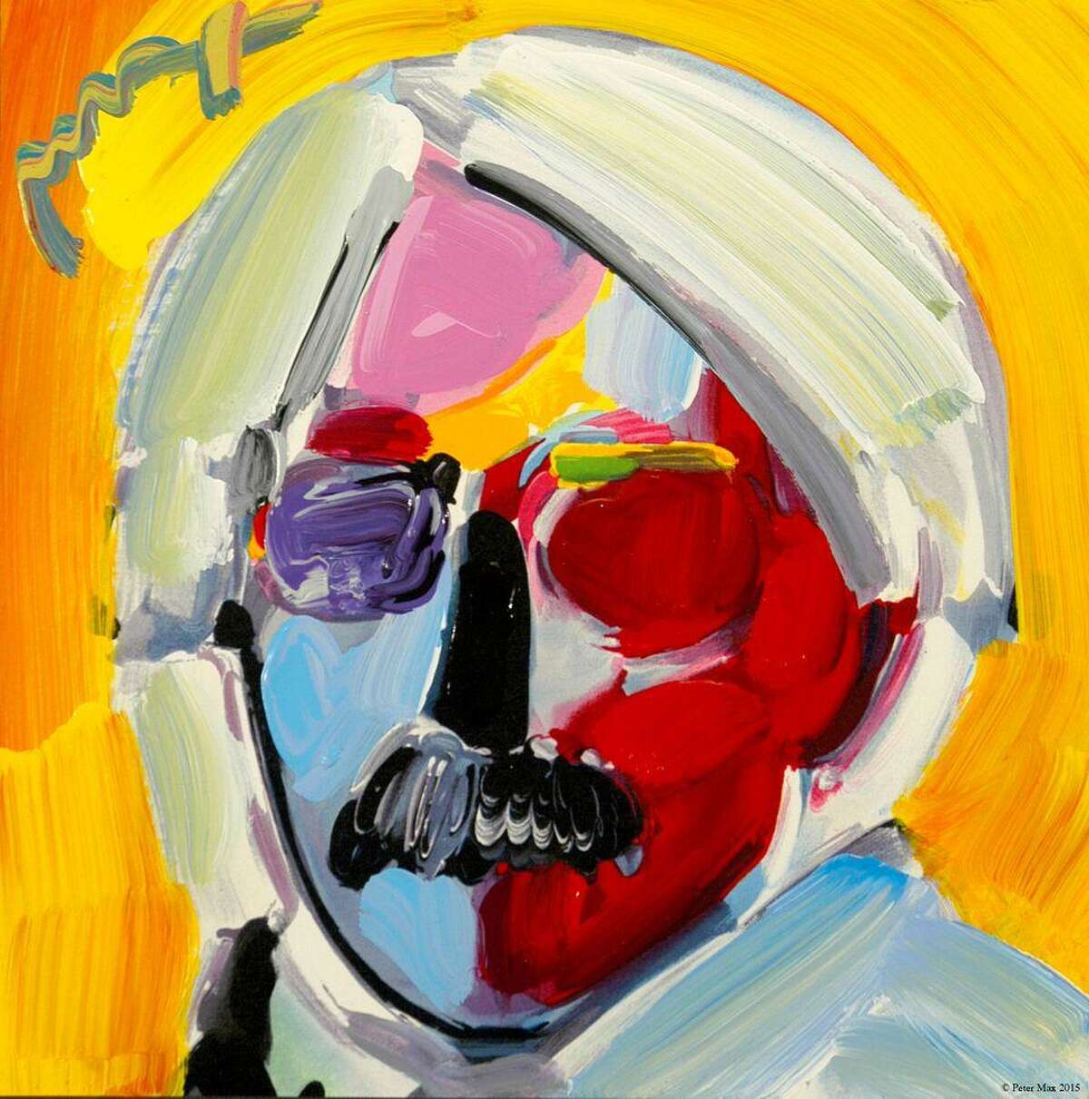 “Andy Warhol” is by pop artist Peter Max. His works will be on view Oct. 13-22 at the C. Parker Gallery in Greenwich, and the artist will be celebrated at two public events during the run.