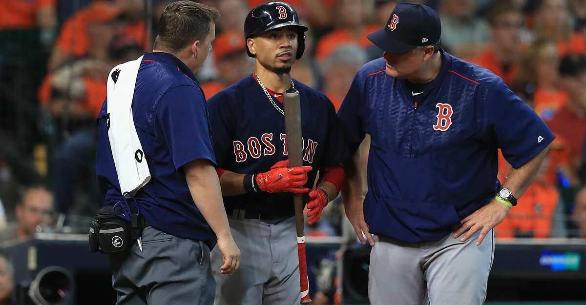 Mookie Betts 'fine' after exiting sixth inning with 'soreness' on left side  - The Boston Globe