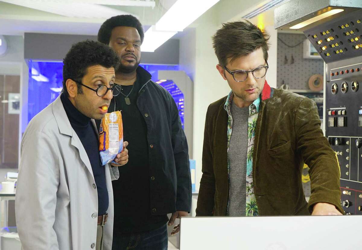 GHOSTED: Pictured L-R: Adeel Ahktar, Craig Robinson and Adam Scott in the pilot episode of GHOSTED premiering Sunday, Oct. 1 (8:30-9:00 PM ET/PT) on FOX. ©2017 Fox Broadcasting CO. CR: Kevin Estrada/FOX