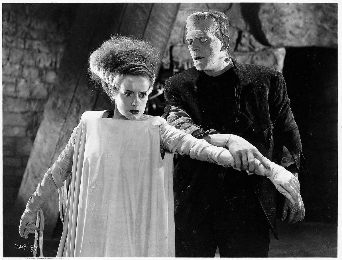 This undated photo, released by AMC, shows Elsa Lanchester and Boris Karloff in the 1935 film "The Bride of Frankenstein." The movie is among those to be aired on AMC during its 10th annual "Monsterfest," which arrives Oct. 22. (AP Photo/2004 Universal Television Distribution. All Rights Reserved.)