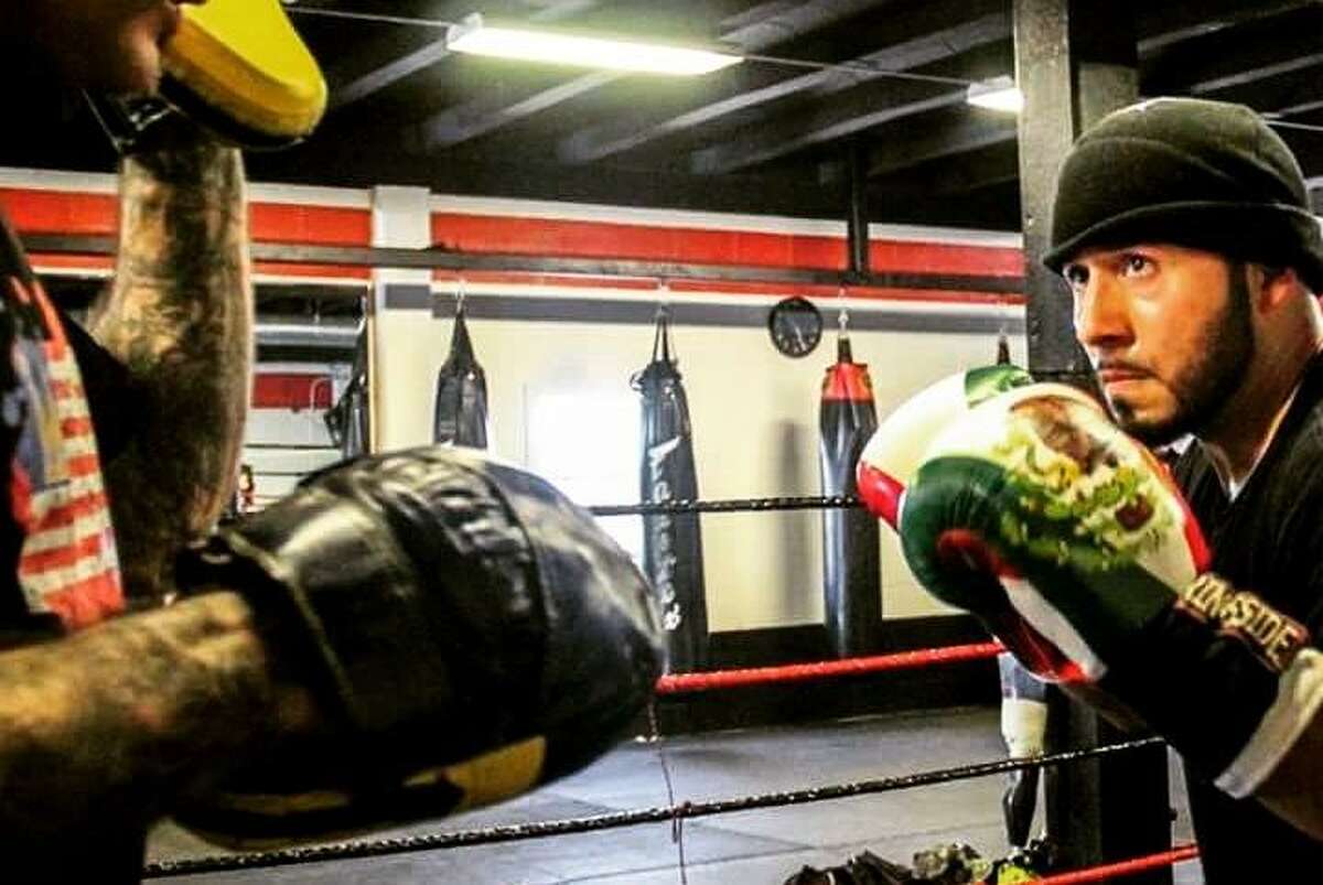 Eric Morante works out at Main Boxing Gym in Houston.