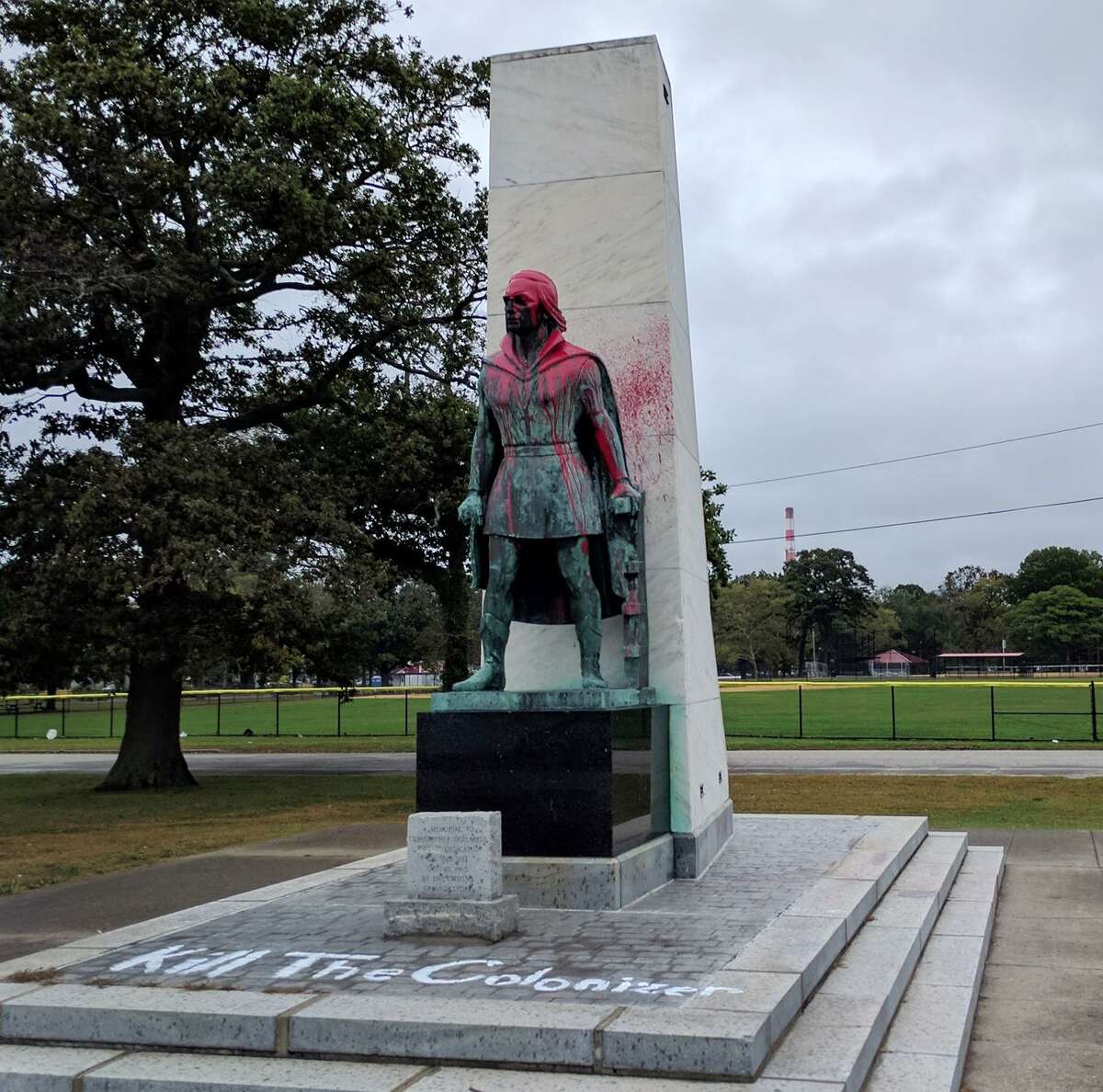Columbus Day vandalism promoted by anarchist group