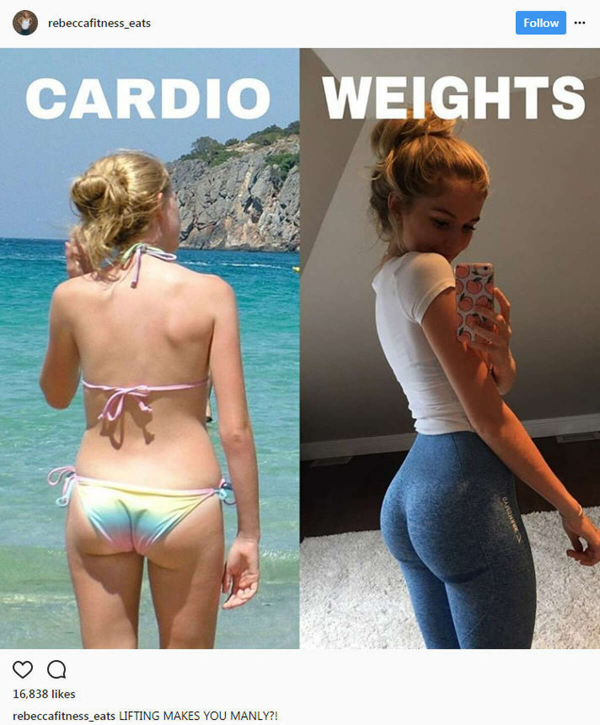 Women across Instagram are pointing out their success stories in working with weights to tone their bodies in an effort to prove that weights aren't going to bulk a woman up.Source: Instagram