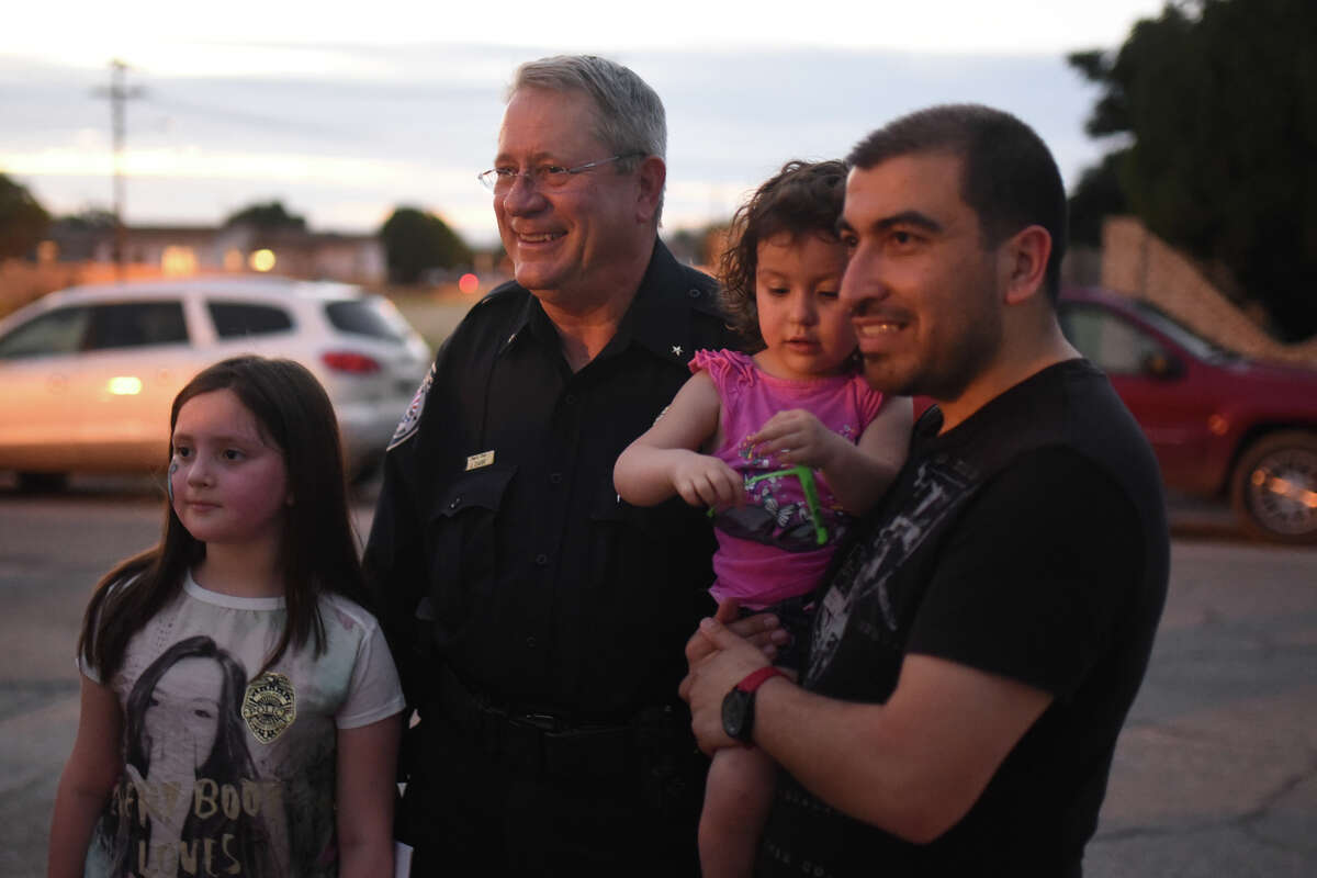 Midland Police Department Deputy Chief Jeff Darr attends a National Night Out party on Oct. 2. Darr is one of three finalists for chief to replace Price Robinson, who retired in August.
