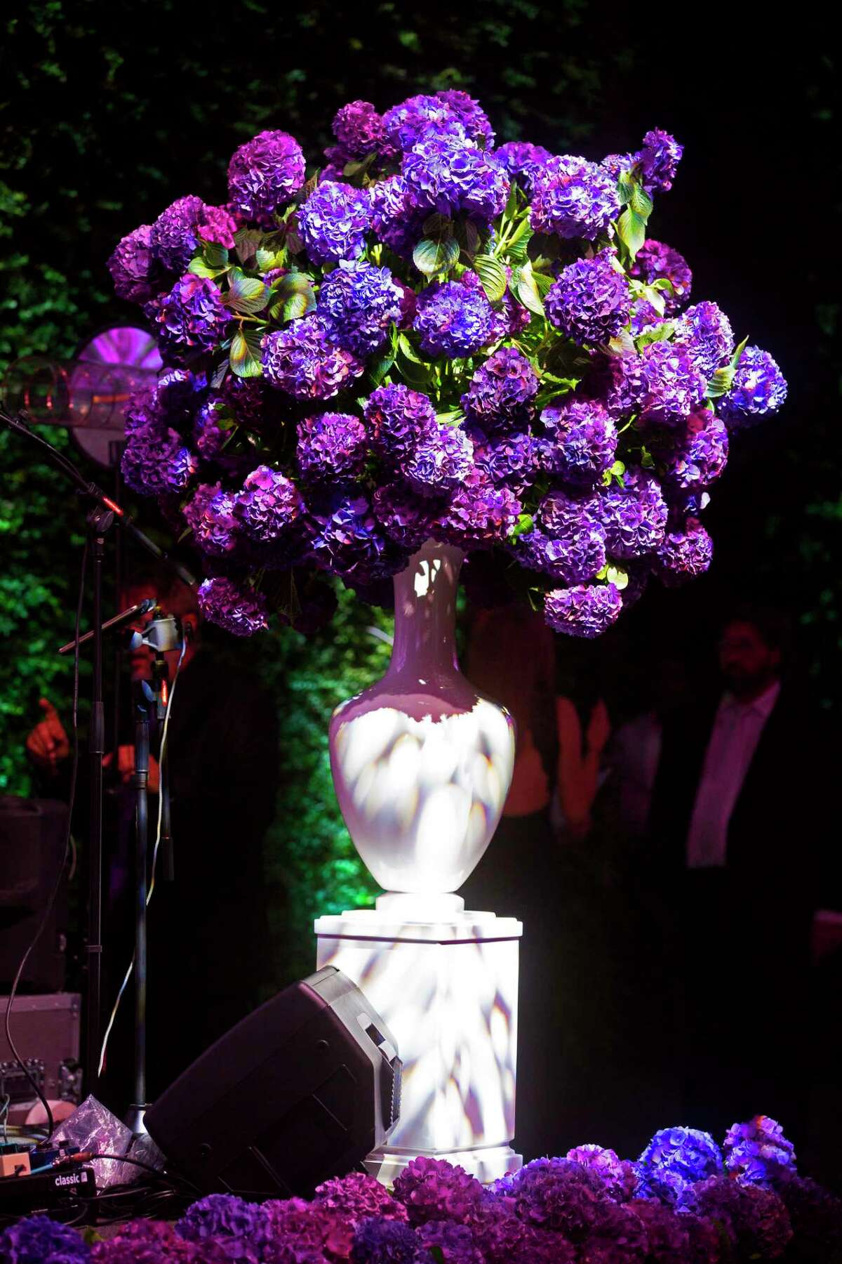 A vase of flowers during the Museum of Fine Arts Grand Gala Ball on Friday, October 6, 2017, in Houston. (Annie Mulligan / Freelance)