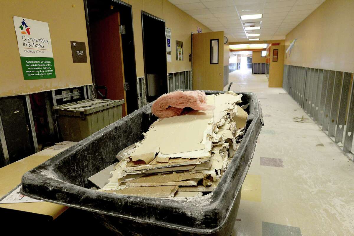 Renovations are underway at Adams Elementary School in Port Arthur in this Sept. 15 photo.