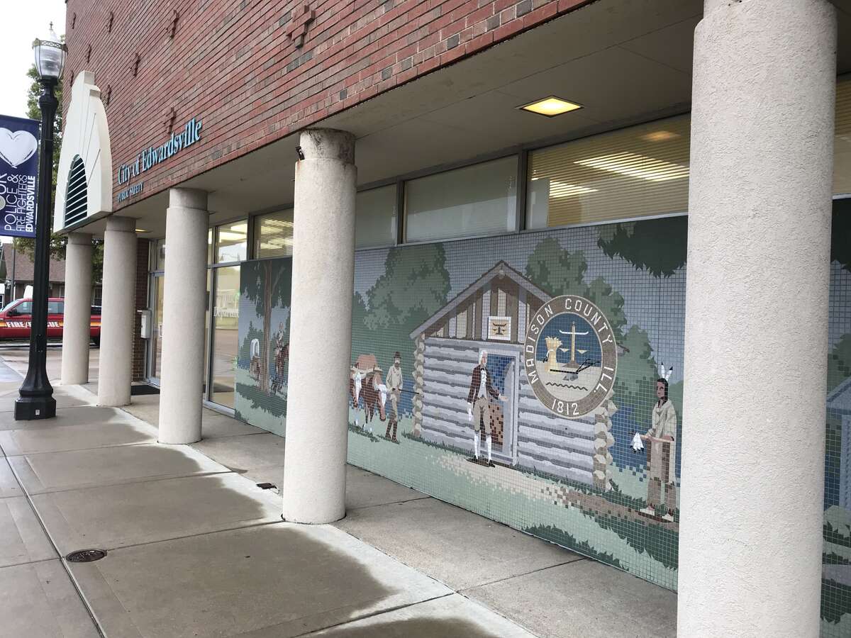 Pictured is the mural that was located on the former public safety building on North Main Street. 