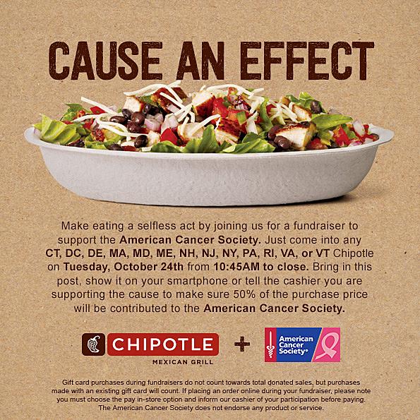 Connecticut Chipotle locations to support American Cancer Society