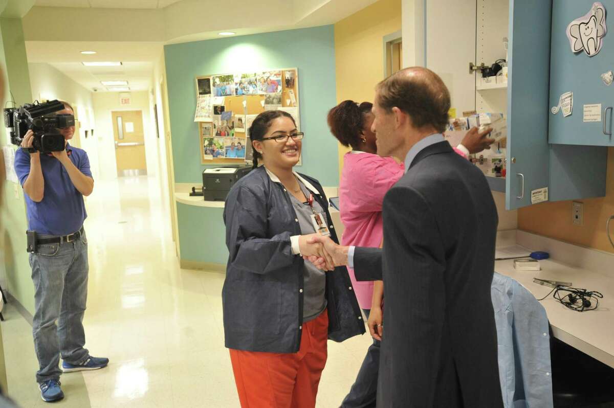 U.S. Sen. Richard Blumenthal, D-Connecticut, came to the Community Health & Wellness Center of Greater Torrington after Congress failed to extend funding for such health centers.