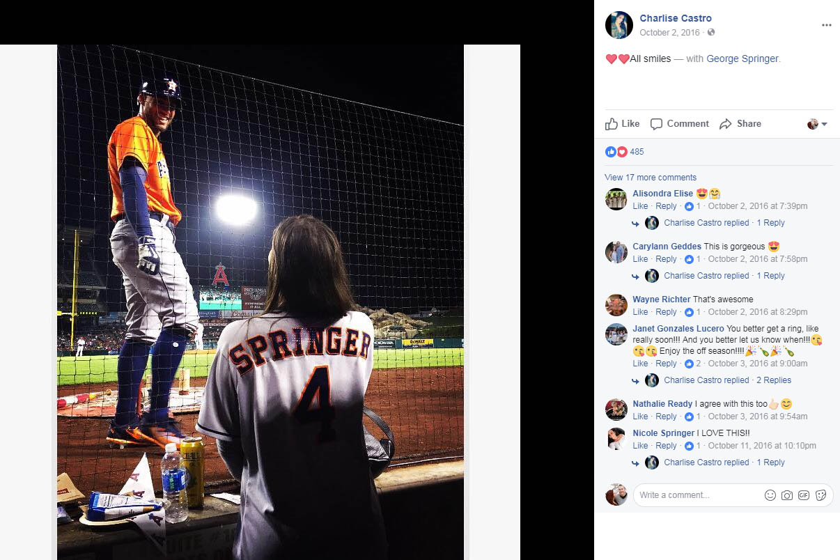 Astros outfielder George Springer marries Charlise Castro