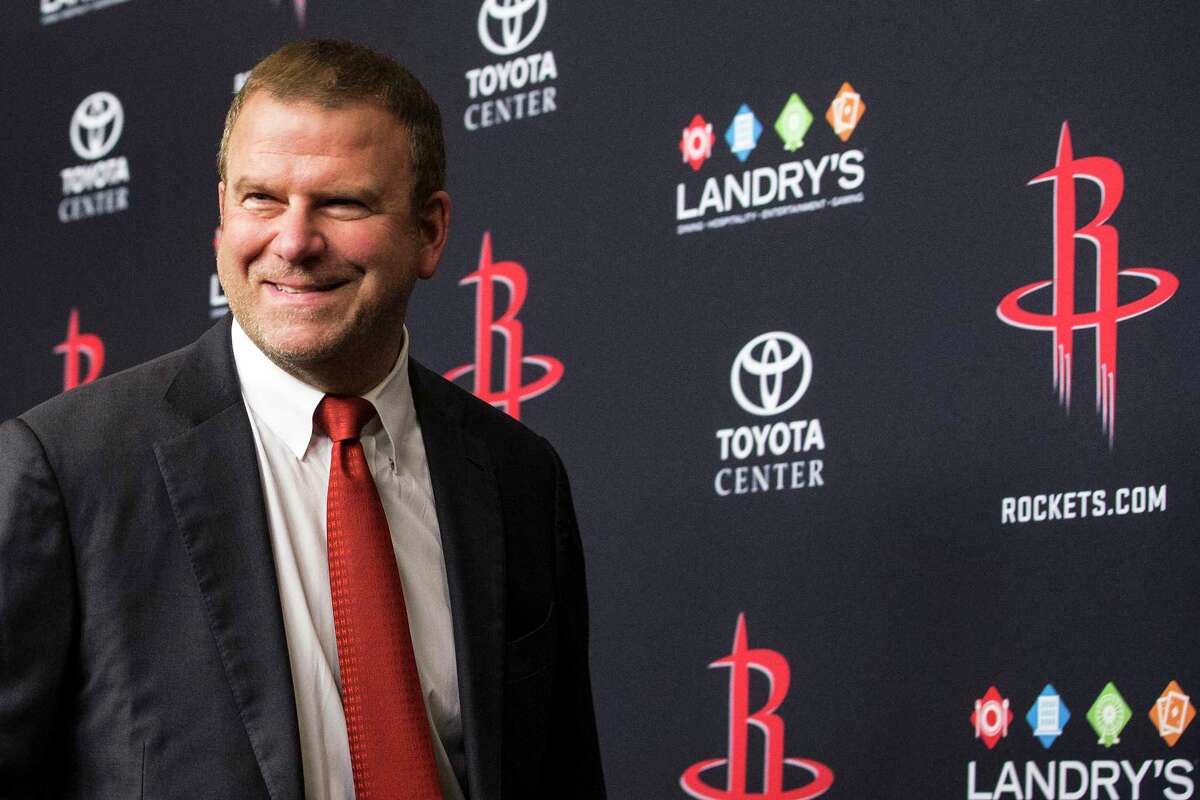 during a news conference introducing Fertitta as the Rockets new owner at Toyota Center on Tuesday, Oct. 10, 2017, in Houston. ( Brett Coomer / Houston Chronicle )