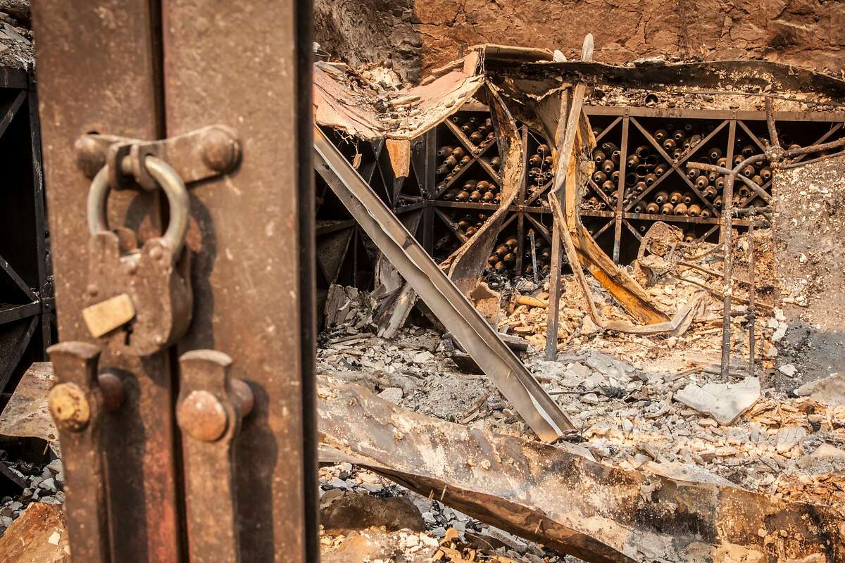 The burned out remains of the Mayacamas Vineyard and winery tasting rooms after flames from the Nuns fire moved through the Mt Veeder area in Napa, California, USA 11 Oct 2017.