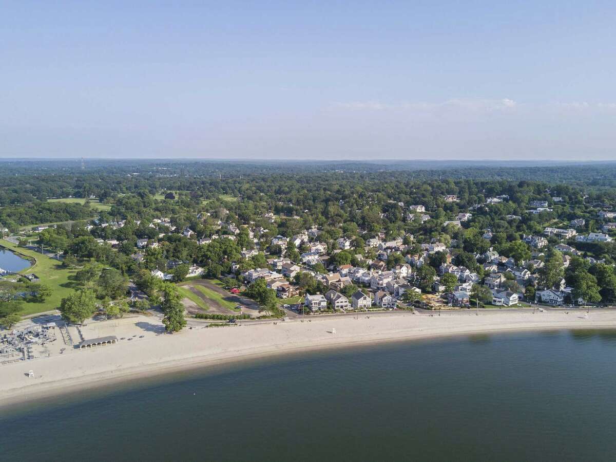 The view of Compo Beach from above.