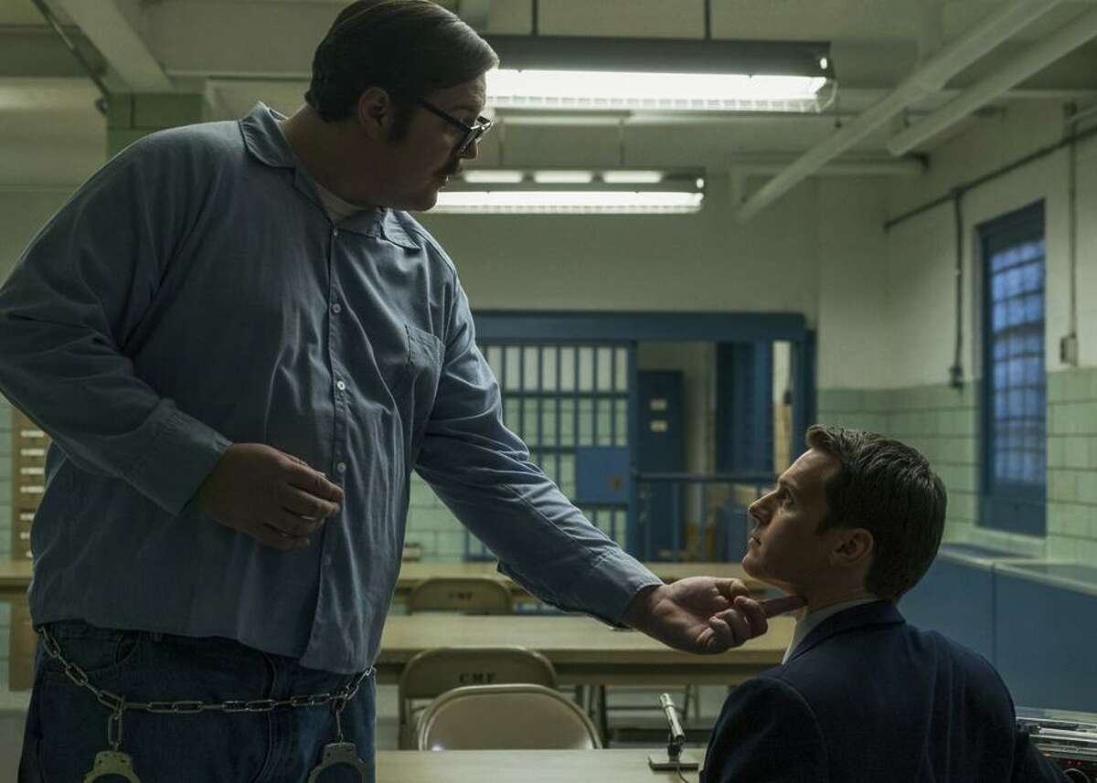 Cameron Britton (left) and Jonathan Groff star in the Netflix original crime series “Mindhunter.”