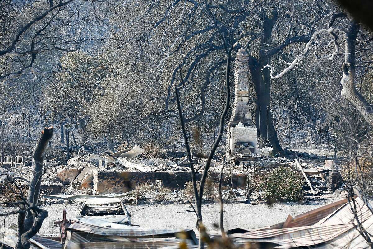 A possible White Rock Vineyards building burnt to the ground in the Atlas Fire in Napa, California on October 12, 2017