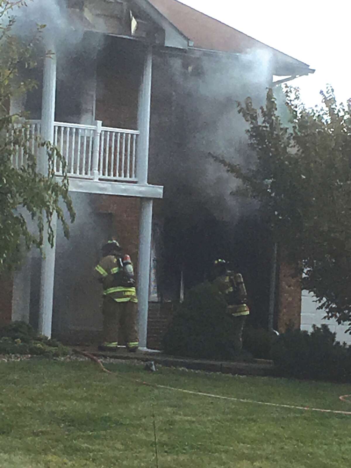 Pictured is a scene from the house fire on Timber Meadows Place.