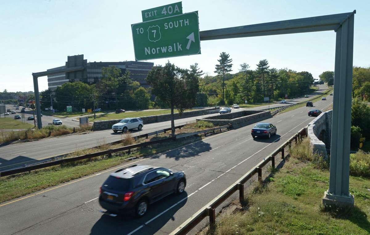 The Route 7/Main Avenue-Merritt Parkway interchange Thursday, October 12, 2017, in Norwalk, Conn. The Connecticut Department of Transportation will hold a public scoping meeting in Norwalk on Tuesday, October 17, to update the public and answer questions about the long-delayed overhaul of the Route 7-Merritt Parkway overhaul. In the works for two decades, the project was first halted by a lawsuit by the Merritt Parkway Conservancy and later by the 2008 recession.