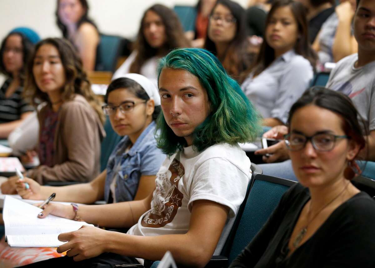 Enrique Yarce attends his healthcare inequalities class at UC Santa Cruz on Thursday Oct. 5, 2017. Yarce, who immigrated to the U.S. with his family when he was three years old and qualifies under the DACA act, is concerned about his uncertain future