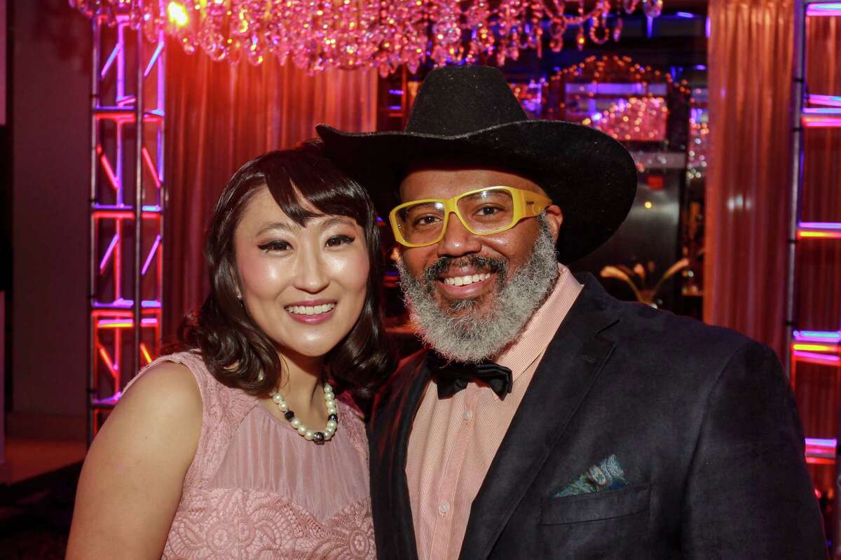 Art League Houston patrons toast Lynn Goode and Trenton