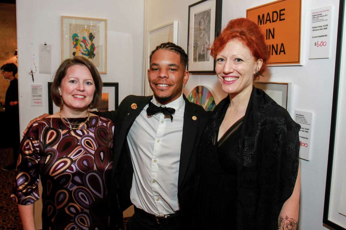 Art League Houston patrons toast Lynn Goode and Trenton