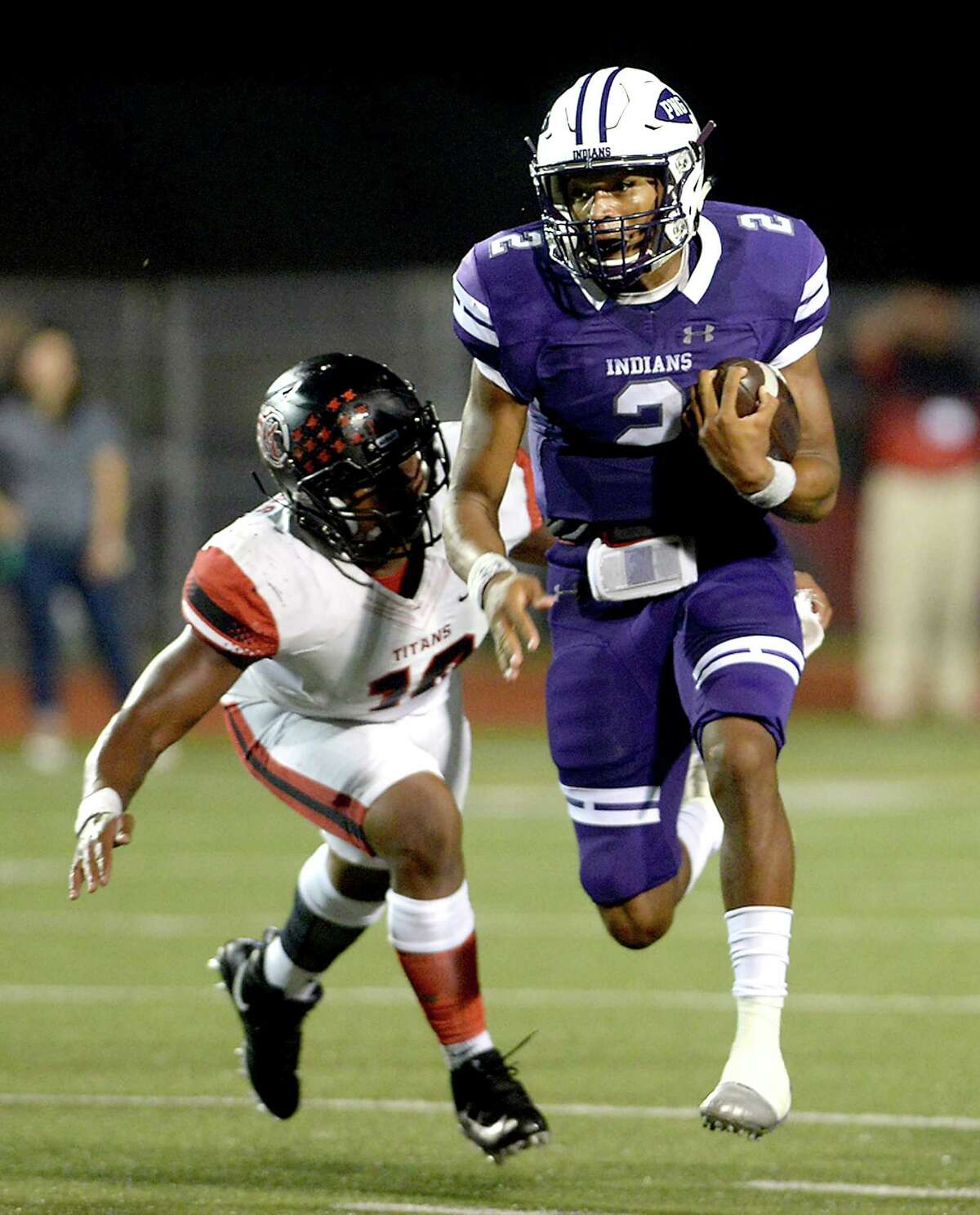 Roschon Johnson School: Port Neches-Groves Position: QB Johnson threw for 212 yards, rushed for 126 yards, had 43 receiving yards and totaled five touchdowns in the Indians’ 44-36 victory over Port Arthur Memorial.