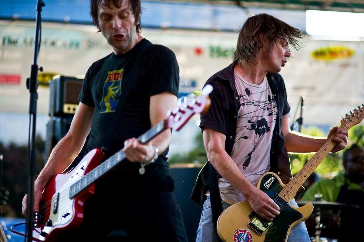 Soul Asylum's Tommy Stinson, left, and Dave Pirner open the Alive at Five concert series in Columbus Park in Stamford, Conn., Thursday, June 24, 2010.