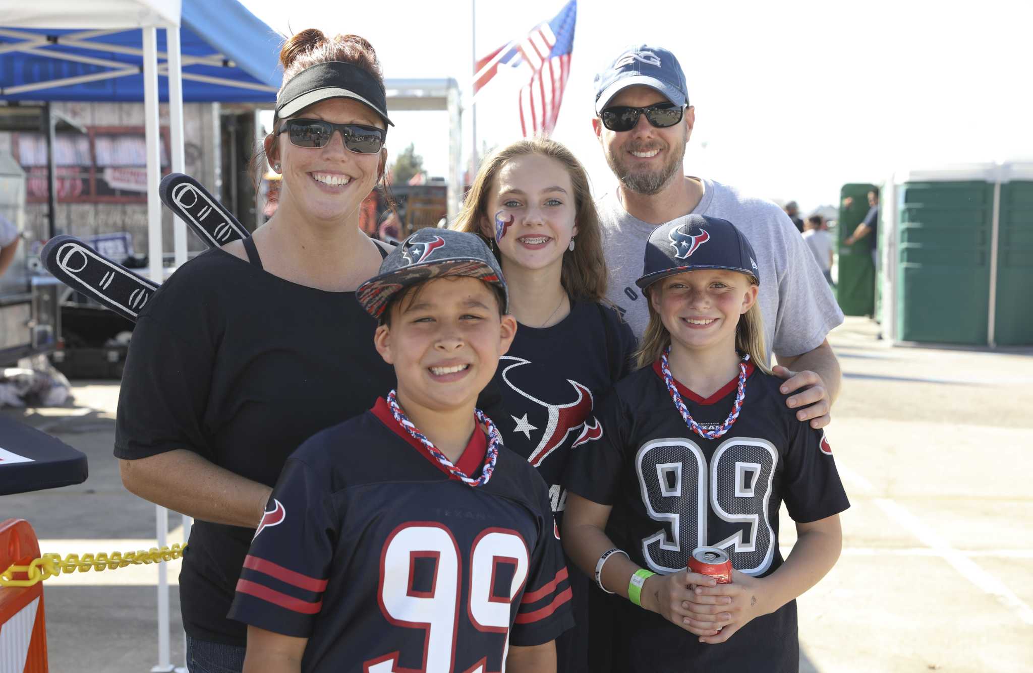 Texans fans at tailgate parties before game against Browns