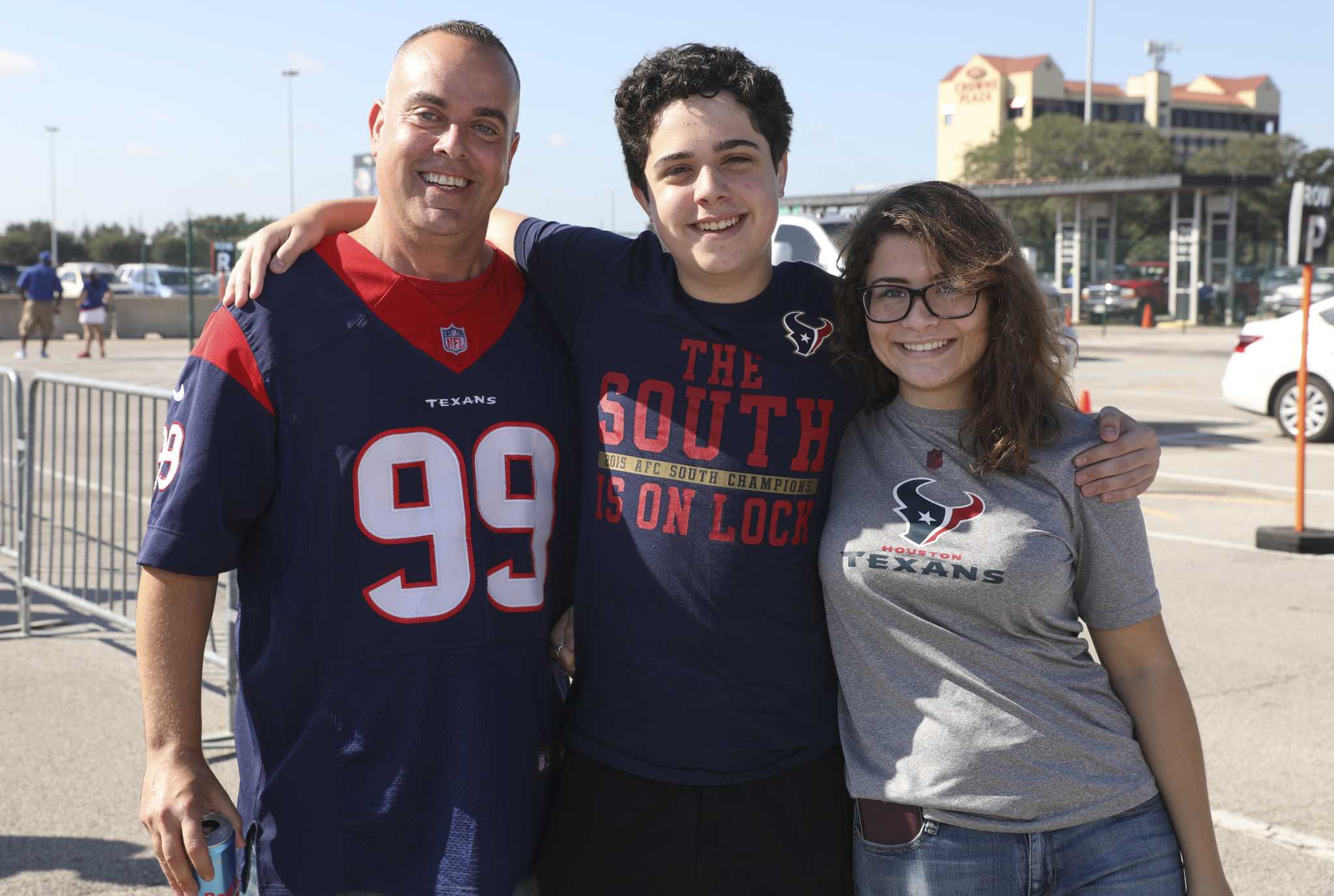 Texans fans at tailgate parties before game against Browns